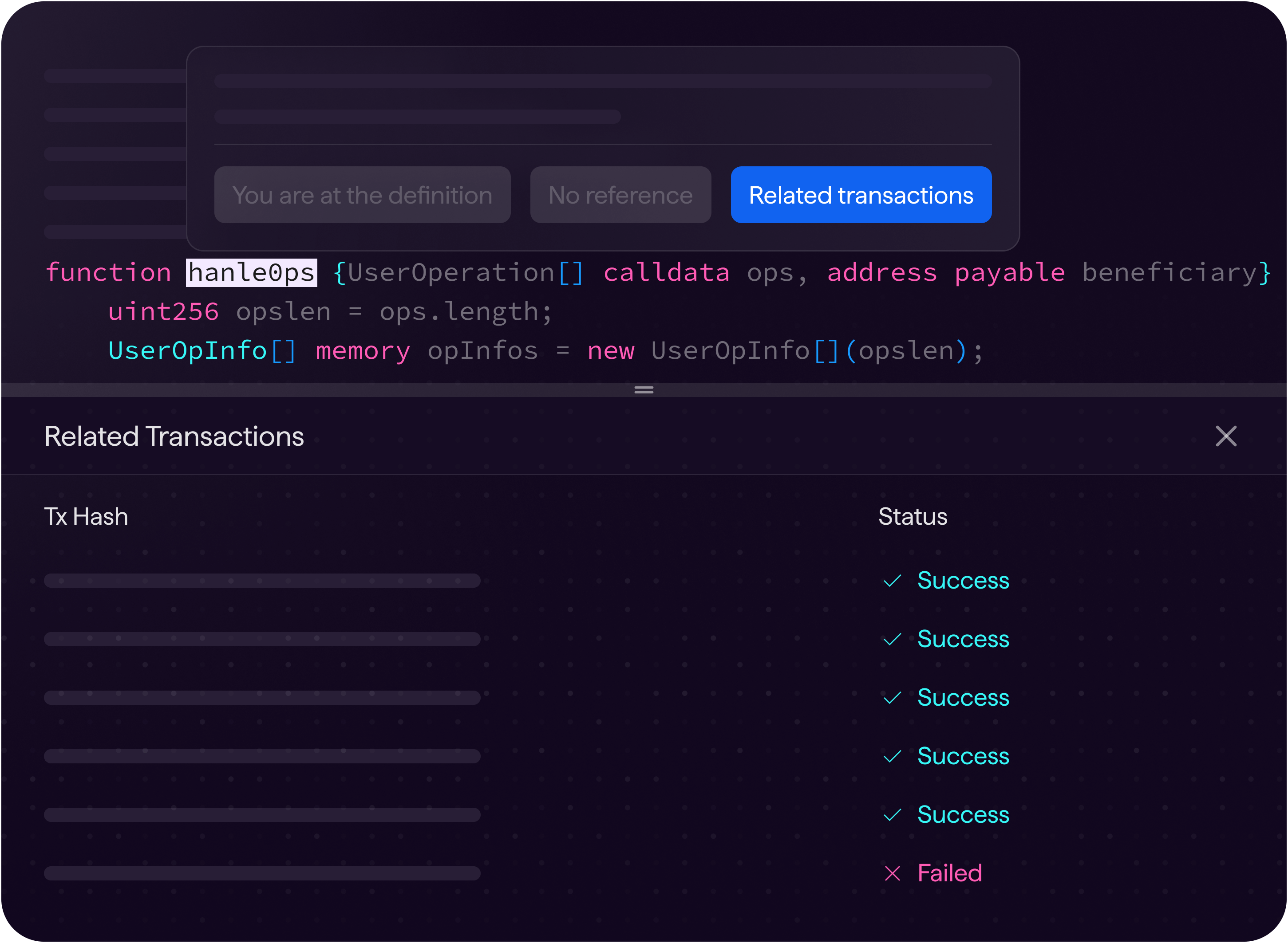 Find related transactions